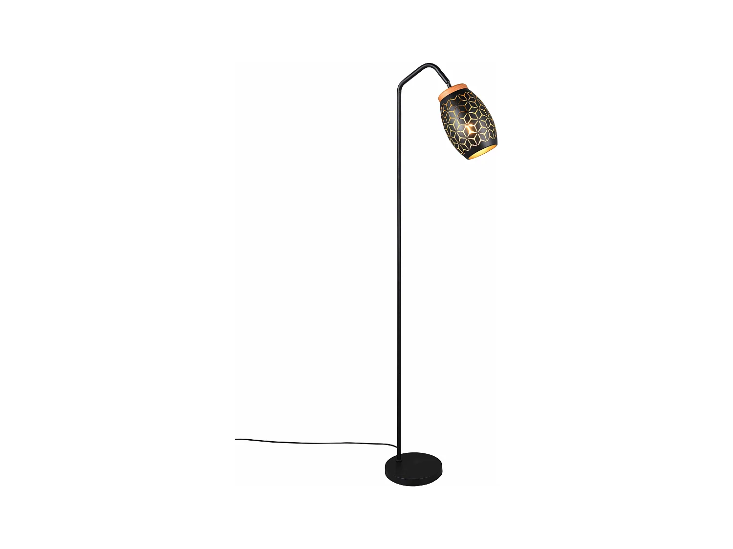 Piantana, metallo, nero e legno, H 147 cm, Bidar
