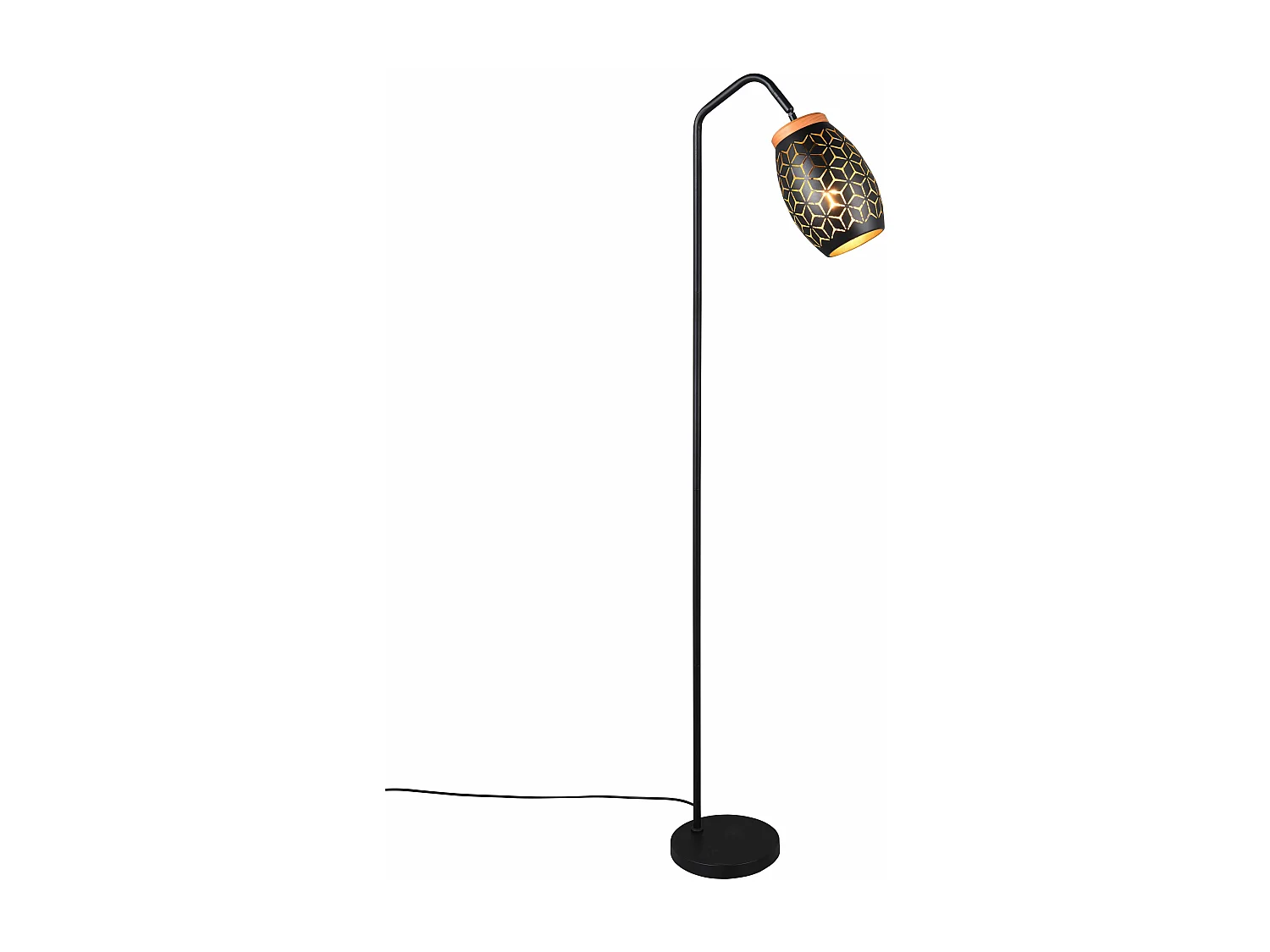 Piantana, metallo, nero e legno, H 147 cm, Bidar