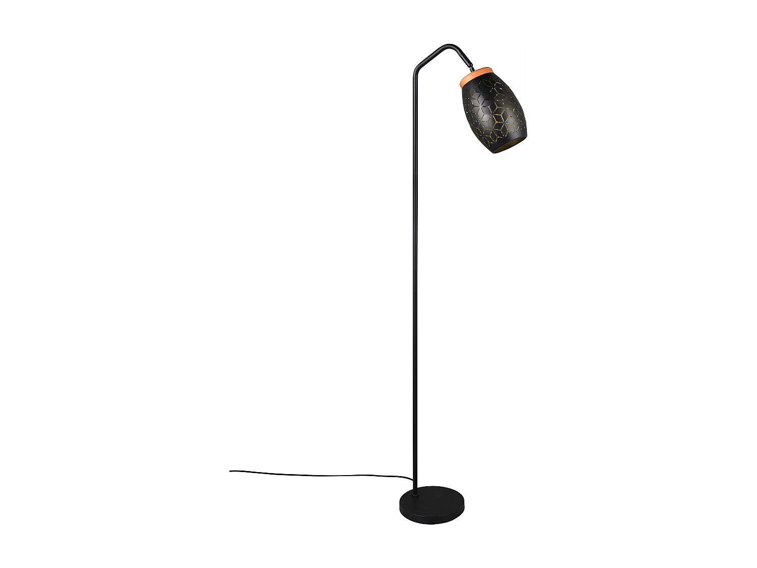 Piantana, metallo, nero e legno, H 147 cm, Bidar