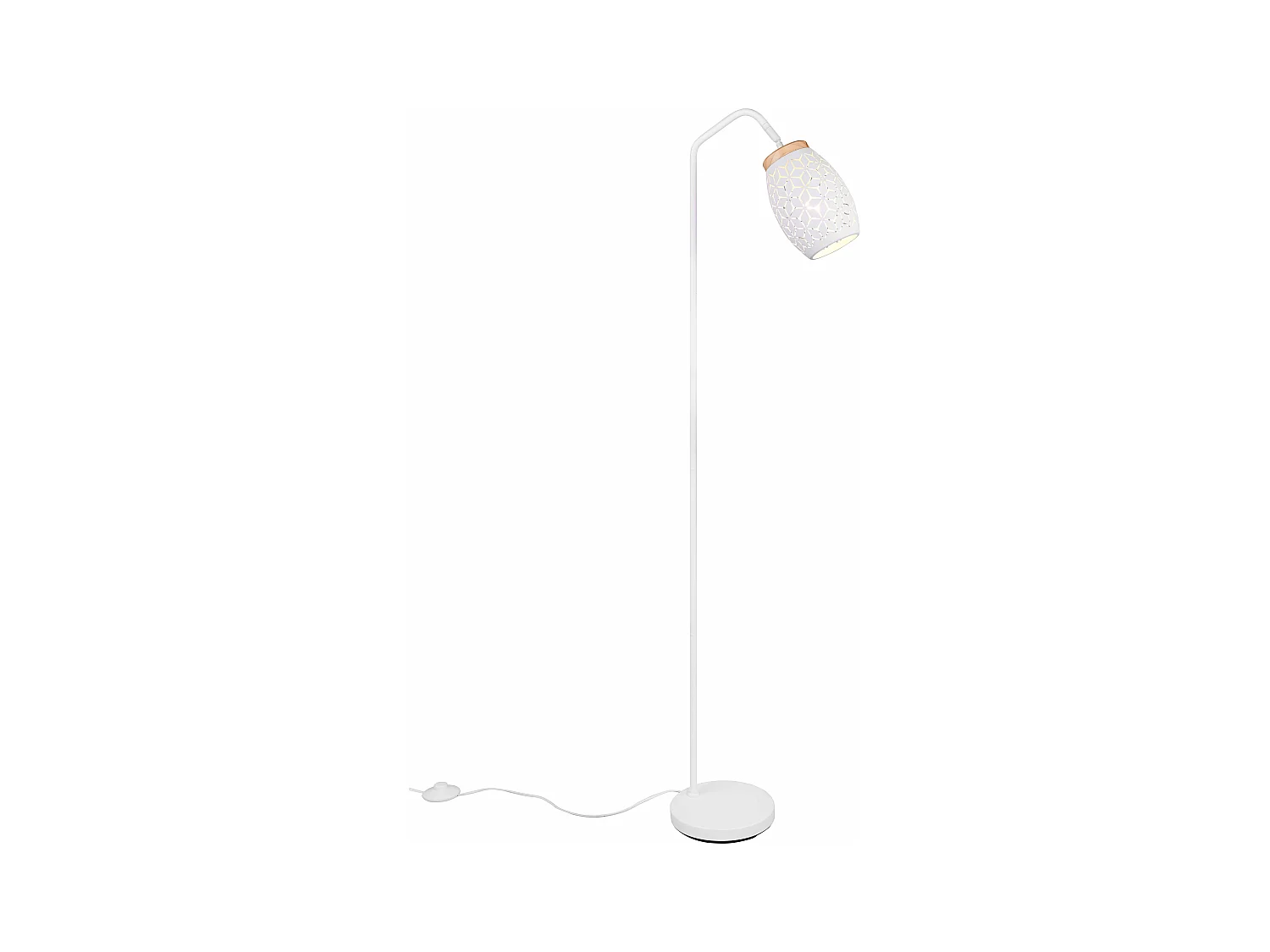 Piantana, metallo, bianco e legno, H 147 cm, Bidar