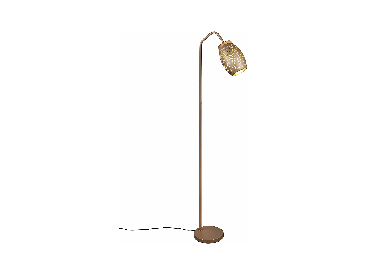Piantana, metallo, caffè e legno, H 147 cm, Bidar