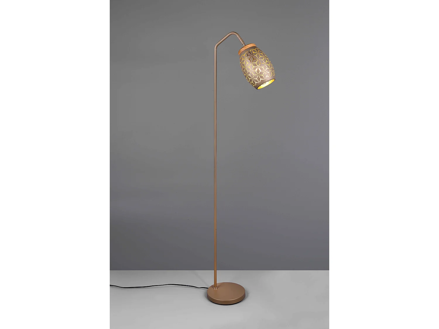 Piantana, metallo, caffè e legno, H 147 cm, Bidar