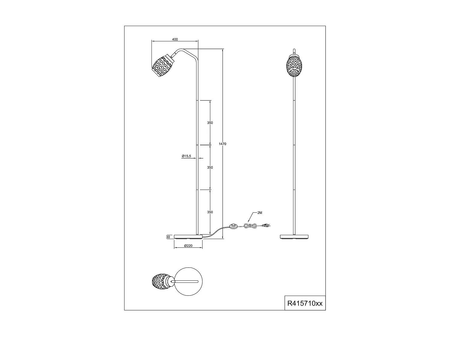 Piantana, metallo, caffè e legno, H 147 cm, Bidar