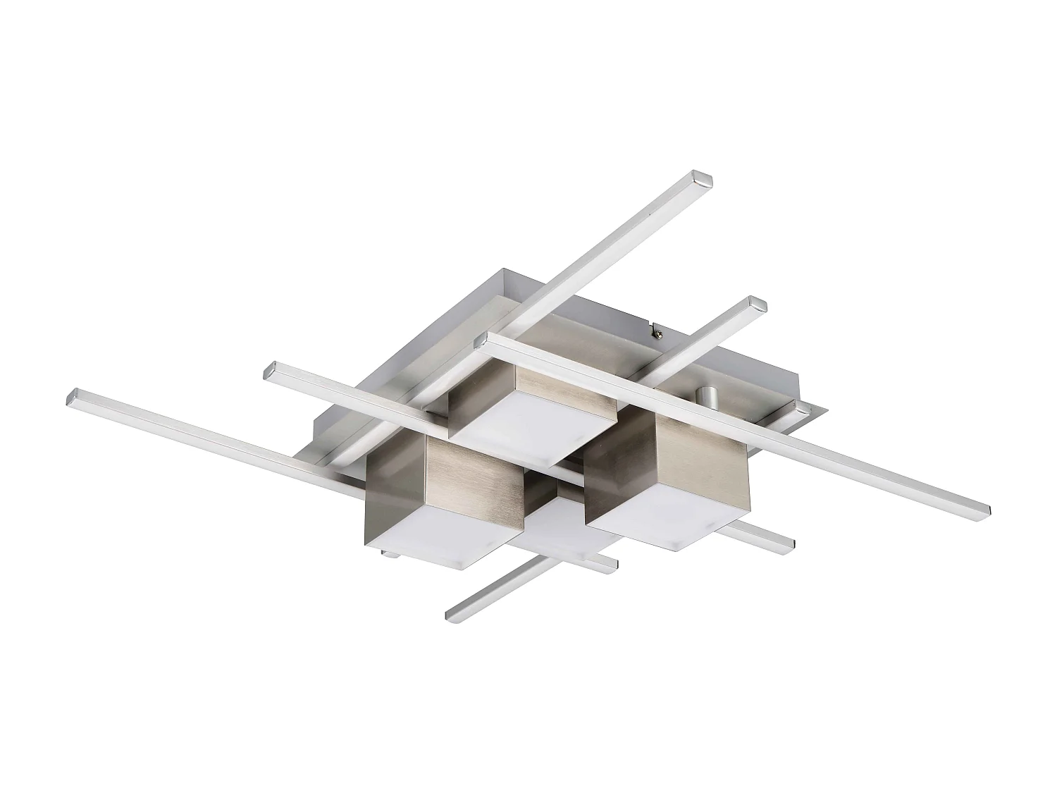 Plafoniera LED, metallo, acciaio, 70x70 cm, Roger