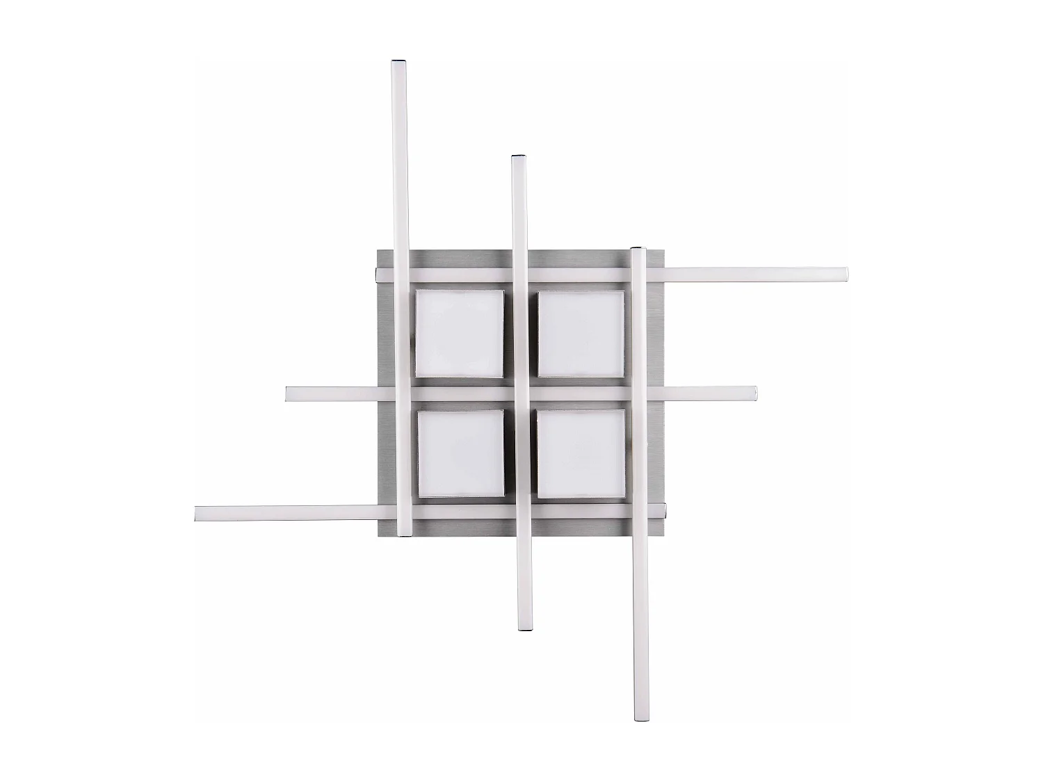 Plafoniera LED, metallo, acciaio, 70x70 cm, Roger