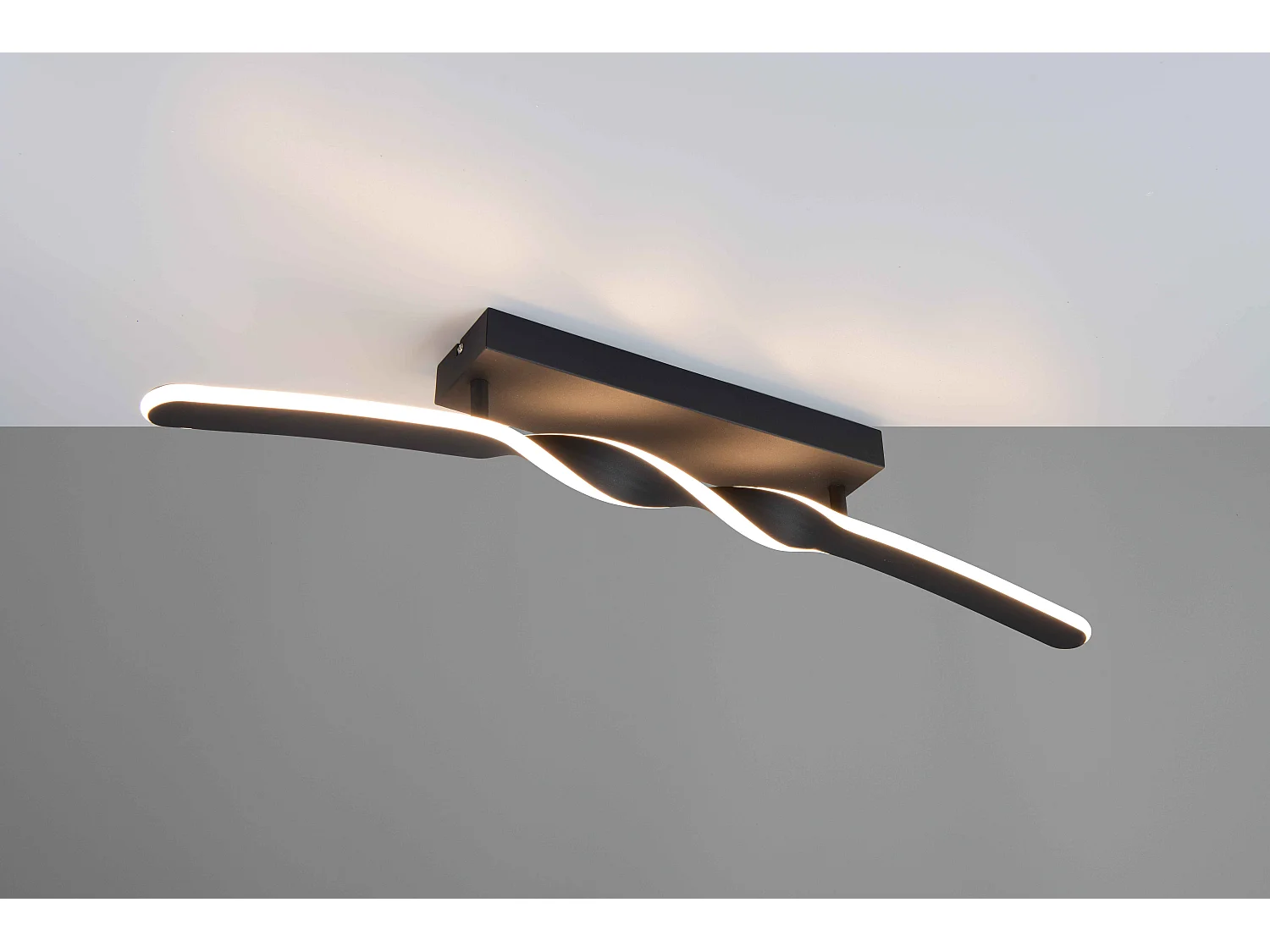 Plafoniera LED, metallo, nero, L 80 cm, Ginko