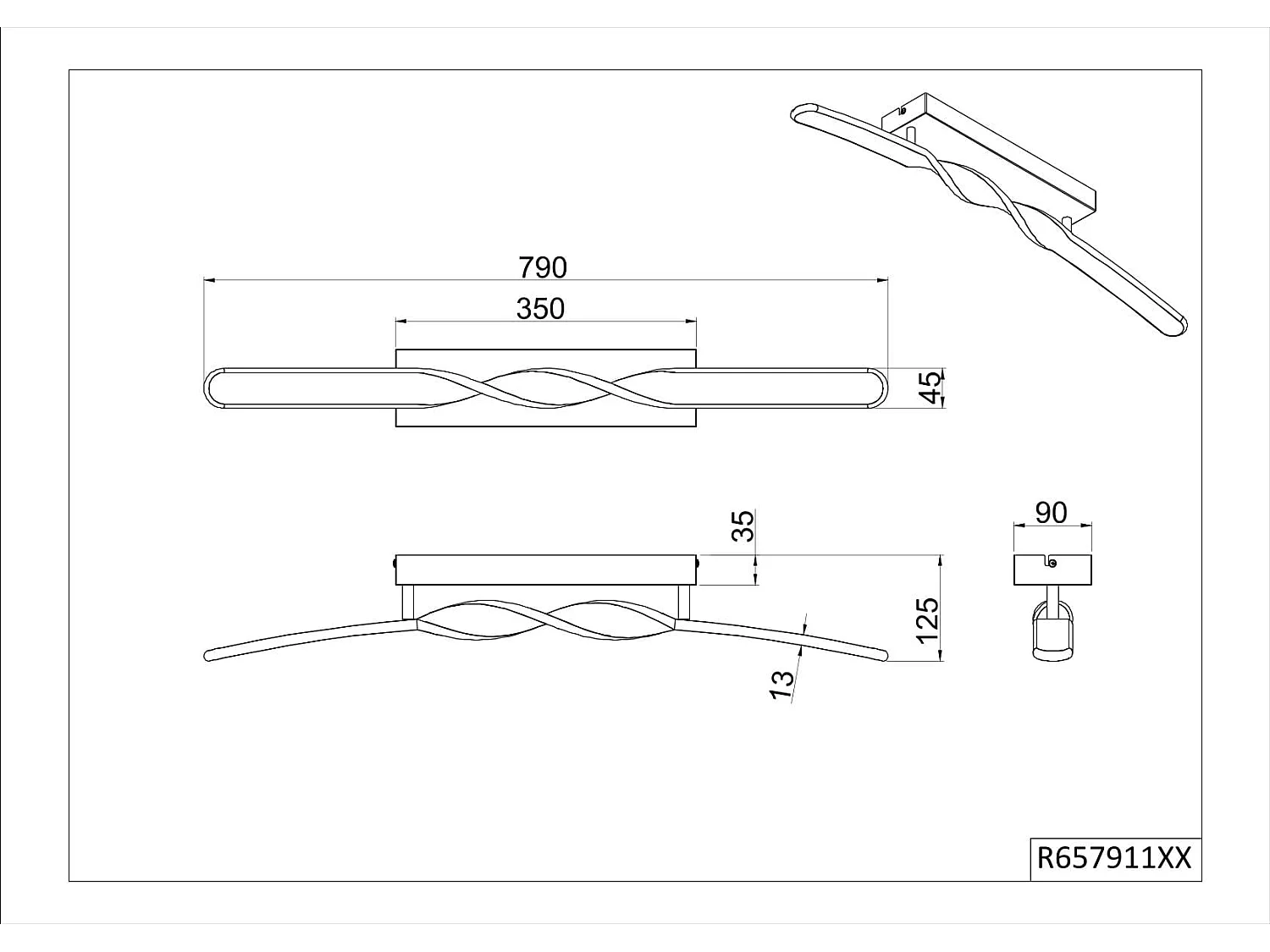 Plafoniera LED, metallo, sabbia, L 80 cm, Ginko