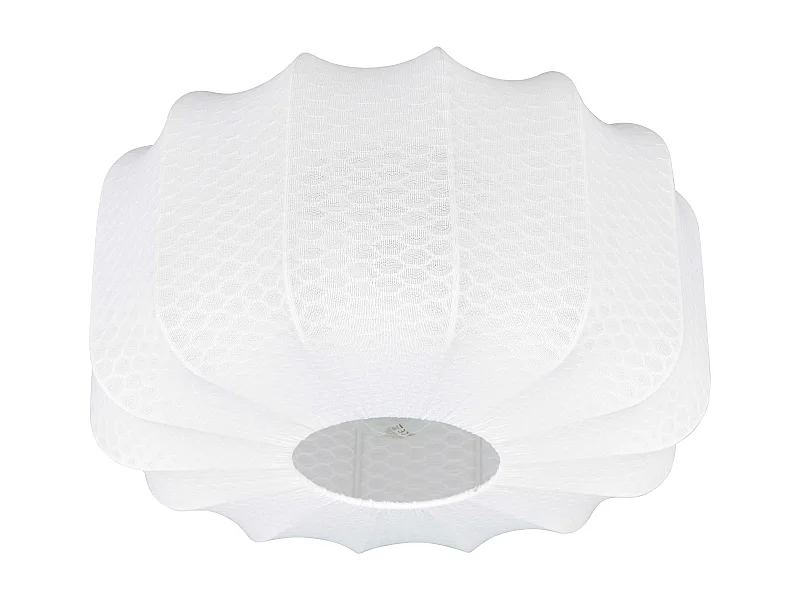 Plafoniera, tessuto e metallo, bianco e nero, D 40 cm, Madeline