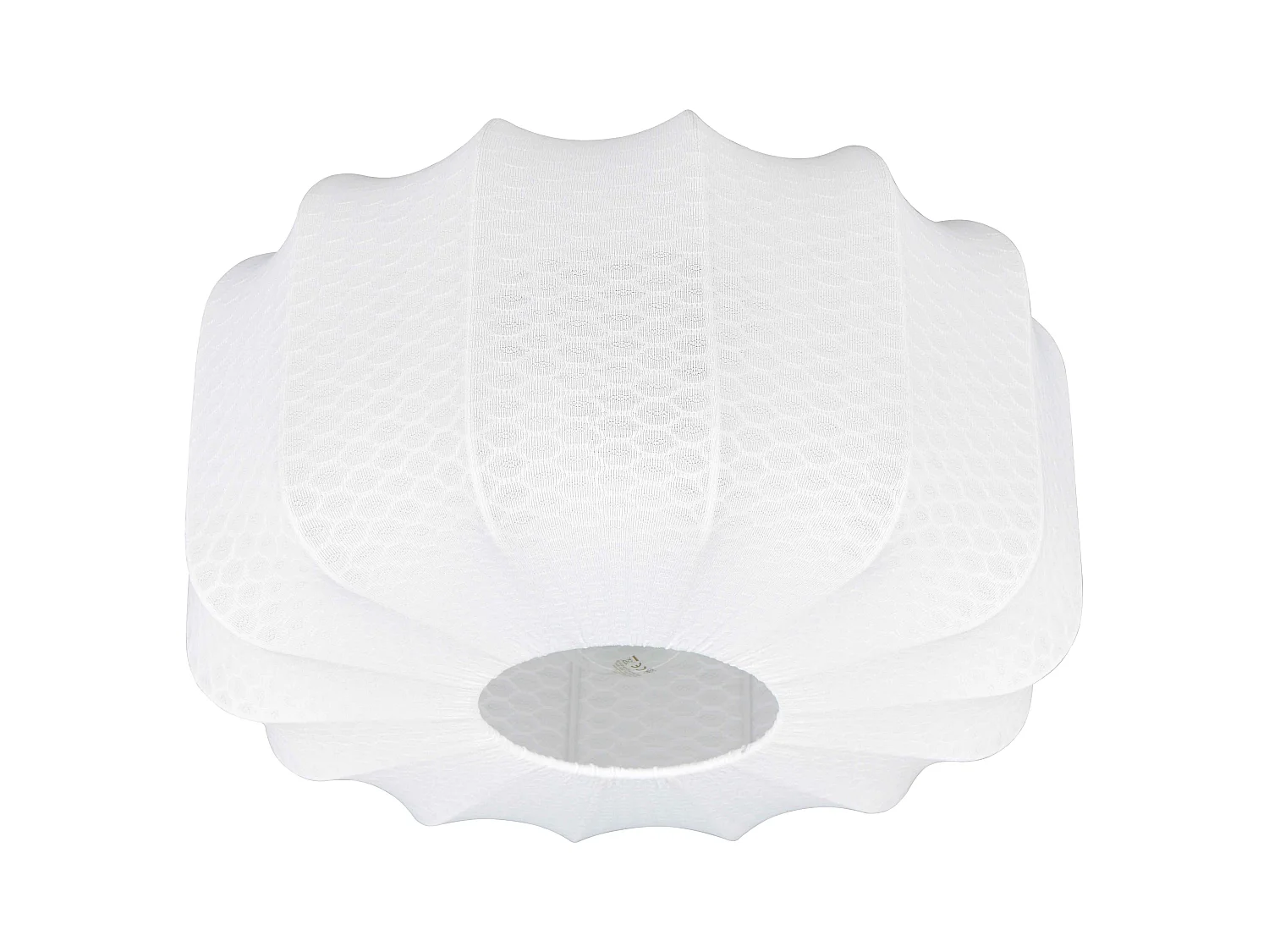 Plafoniera, tessuto e metallo, bianco e nero, D 40 cm, Madeline