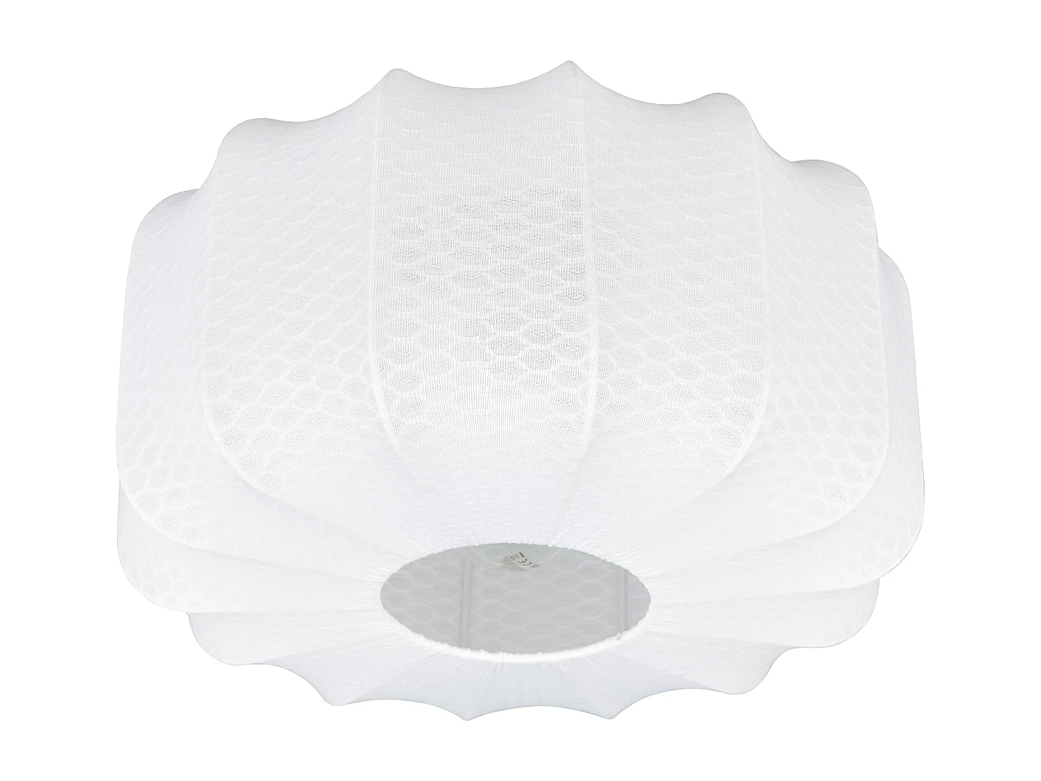 Plafoniera, tessuto e metallo, bianco e nero, D 40 cm, Madeline