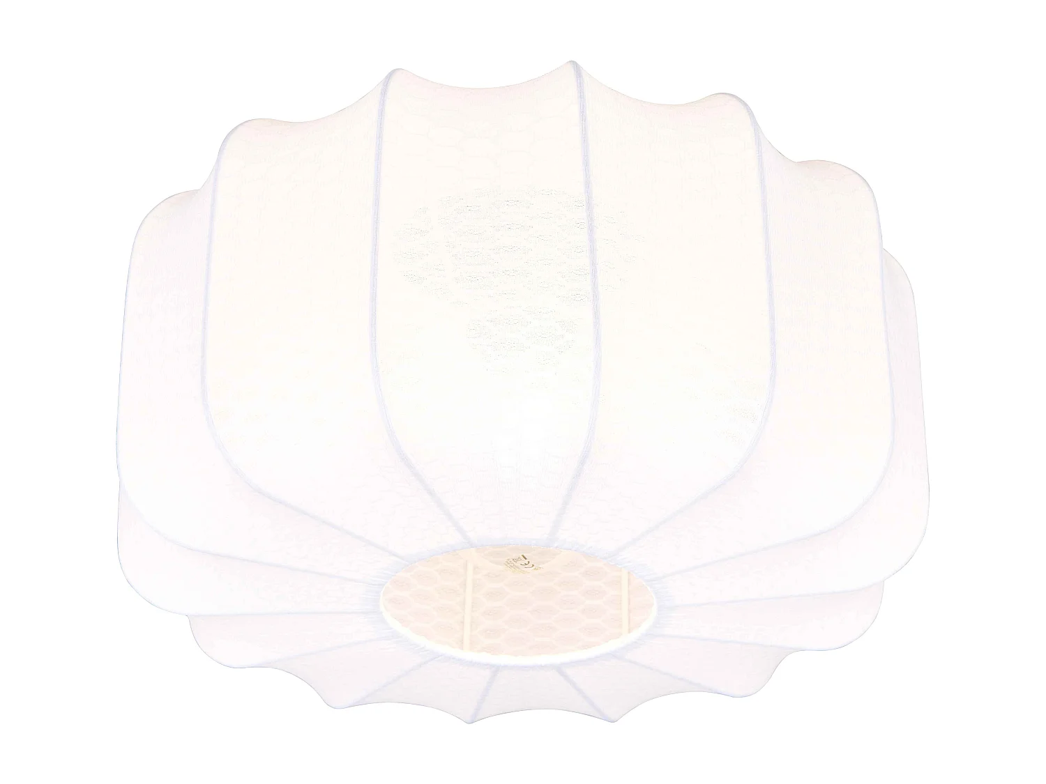 Plafoniera, tessuto e metallo, bianco e nero, D 40 cm, Madeline