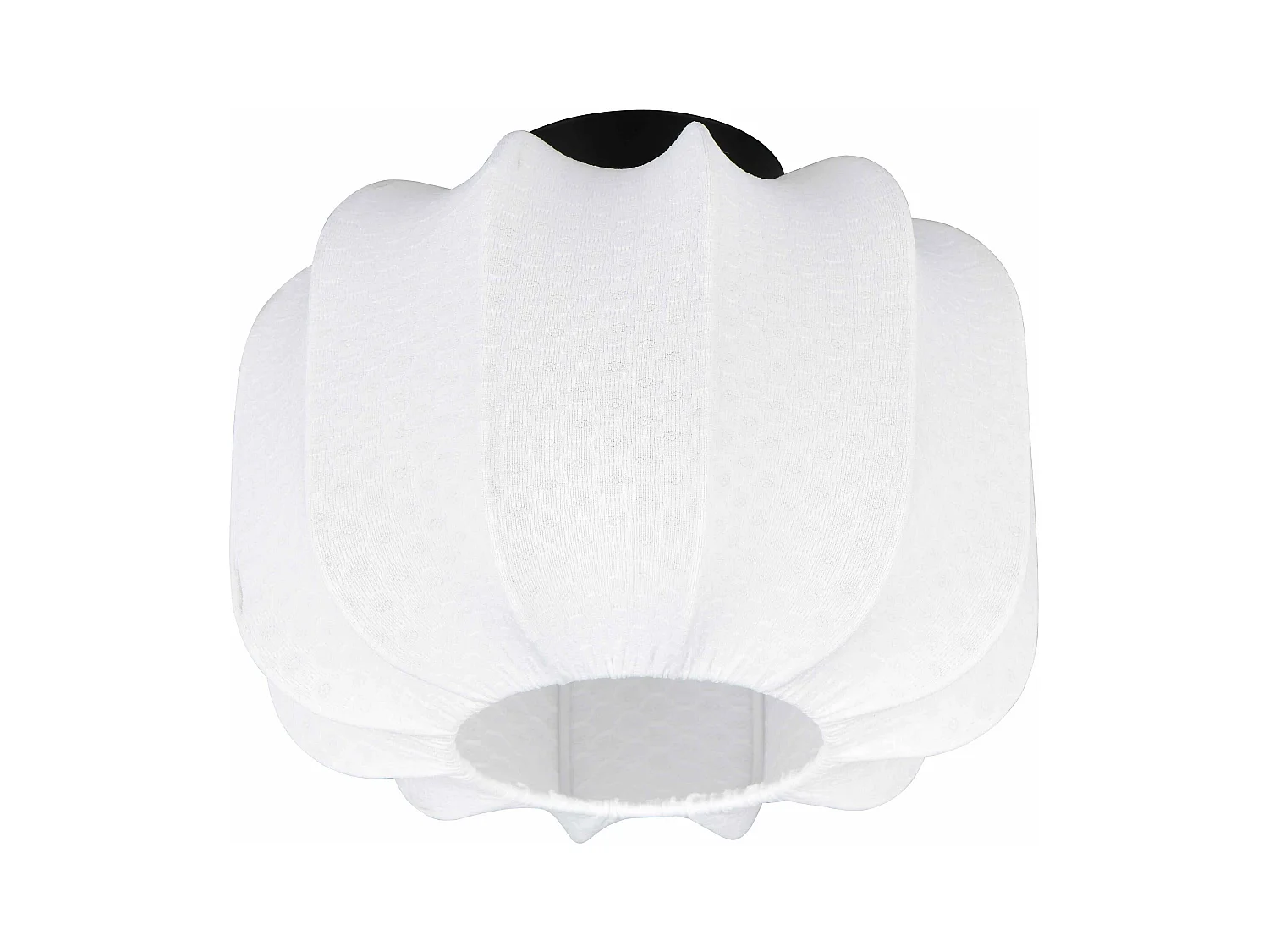 Plafoniera, tessuto e metallo, bianco e nero, D 25 cm, Madeline