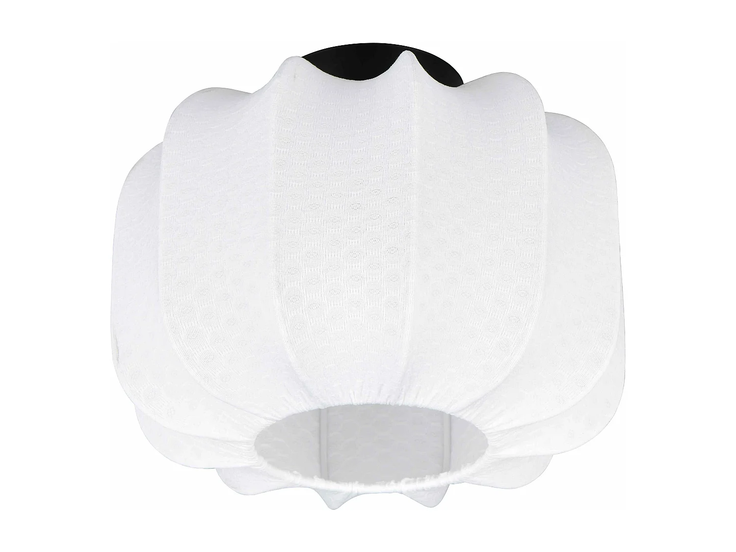 Plafoniera, tessuto e metallo, bianco e nero, D 25 cm, Madeline