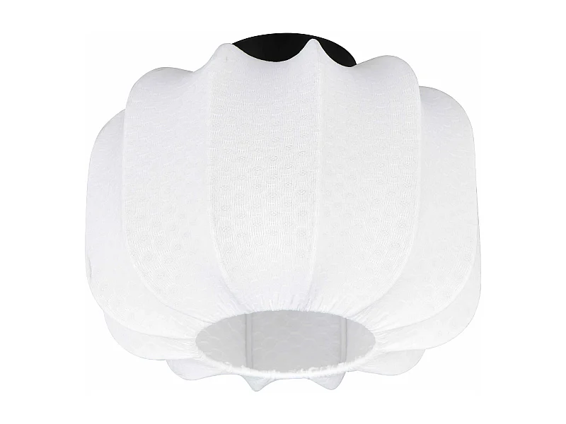 Plafoniera, tessuto e metallo, bianco e nero, D 25 cm, Madeline