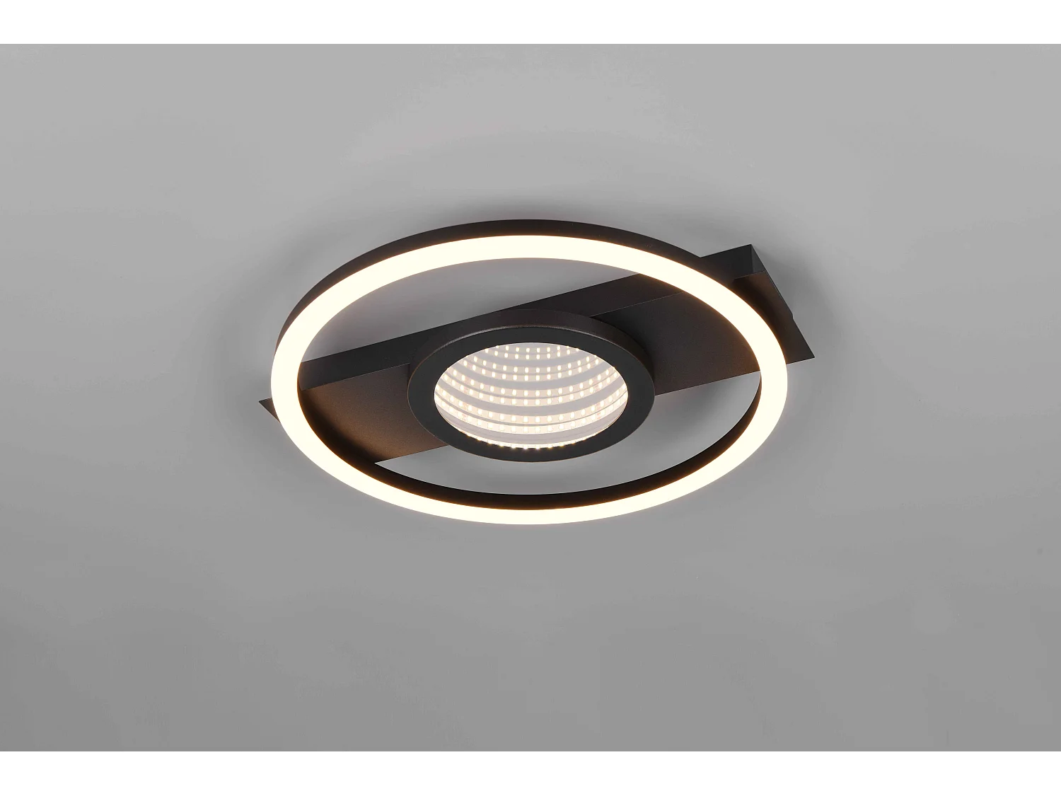 Plafoniera LED rotonda, metallo, nero, L 36 cm, Wheeler