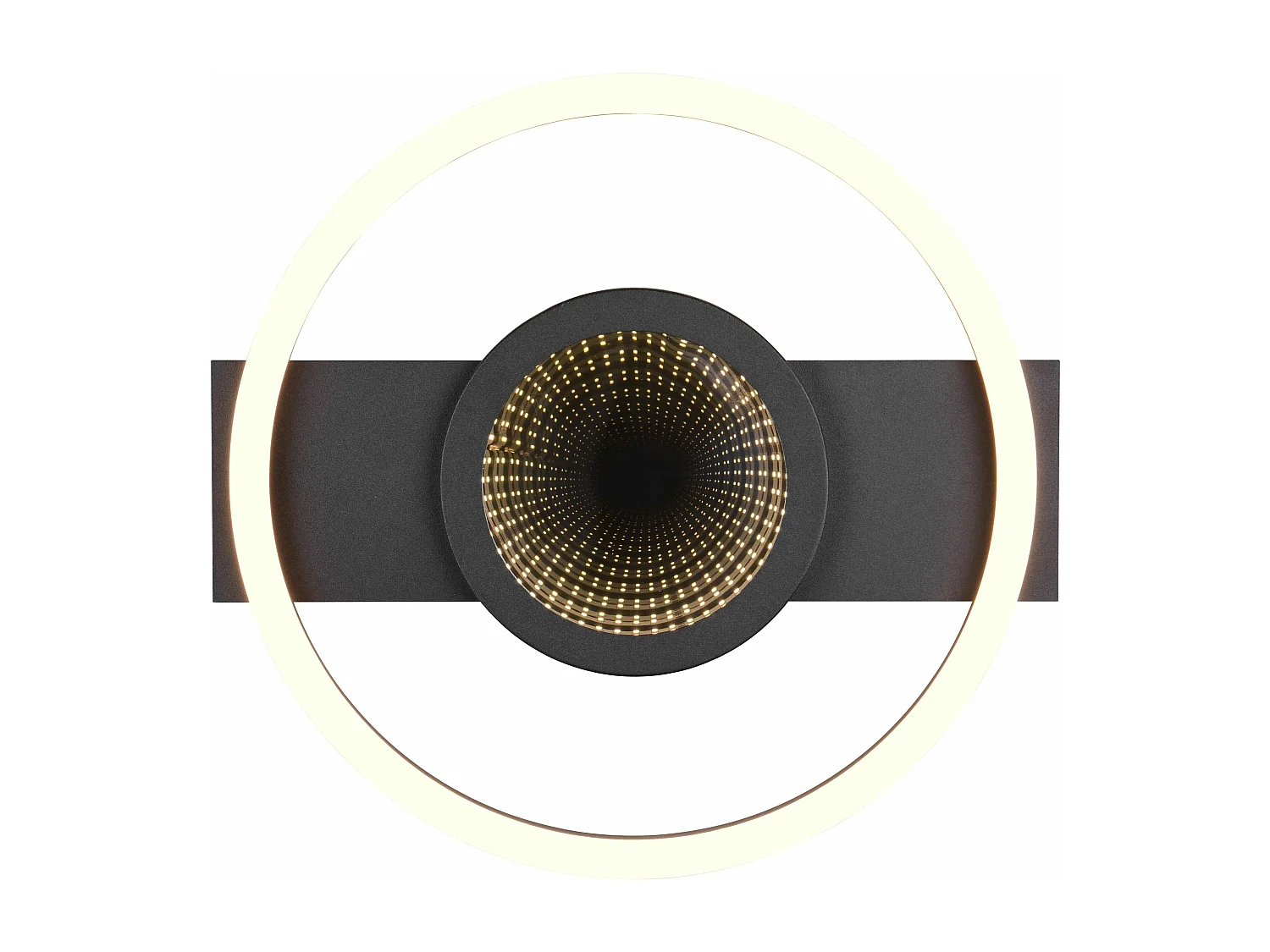 Plafoniera LED rotonda, metallo, nero, L 36 cm, Wheeler