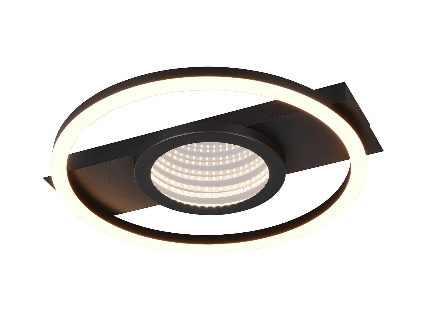 Plafoniera LED rotonda, metallo, nero, L 36 cm, Wheeler