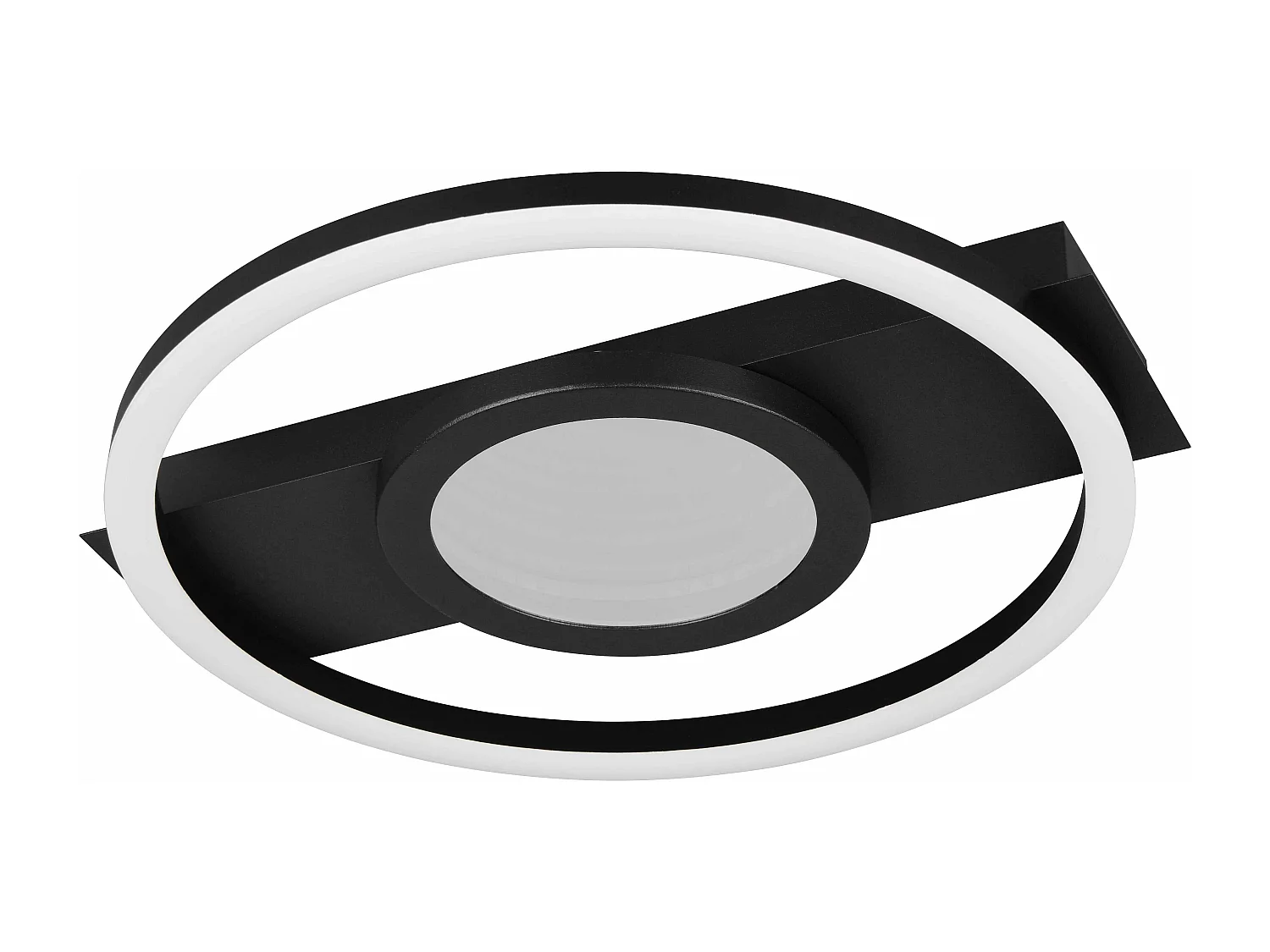 Plafoniera LED rotonda, metallo, nero, L 36 cm, Wheeler