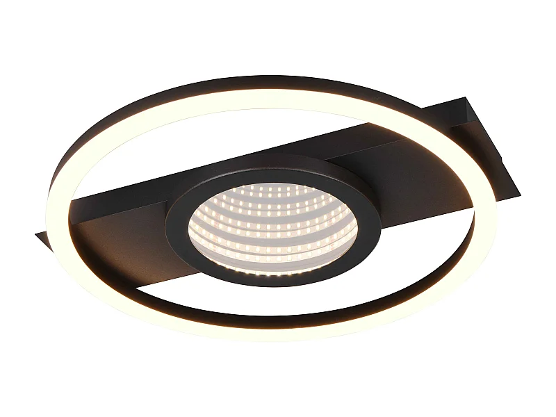 Plafoniera LED rotonda, metallo, nero, L 36 cm, Wheeler