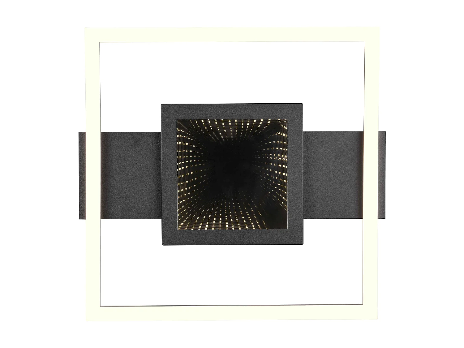 Plafoniera LED quadrata, metallo, nero, 35x35 cm, Wheeler