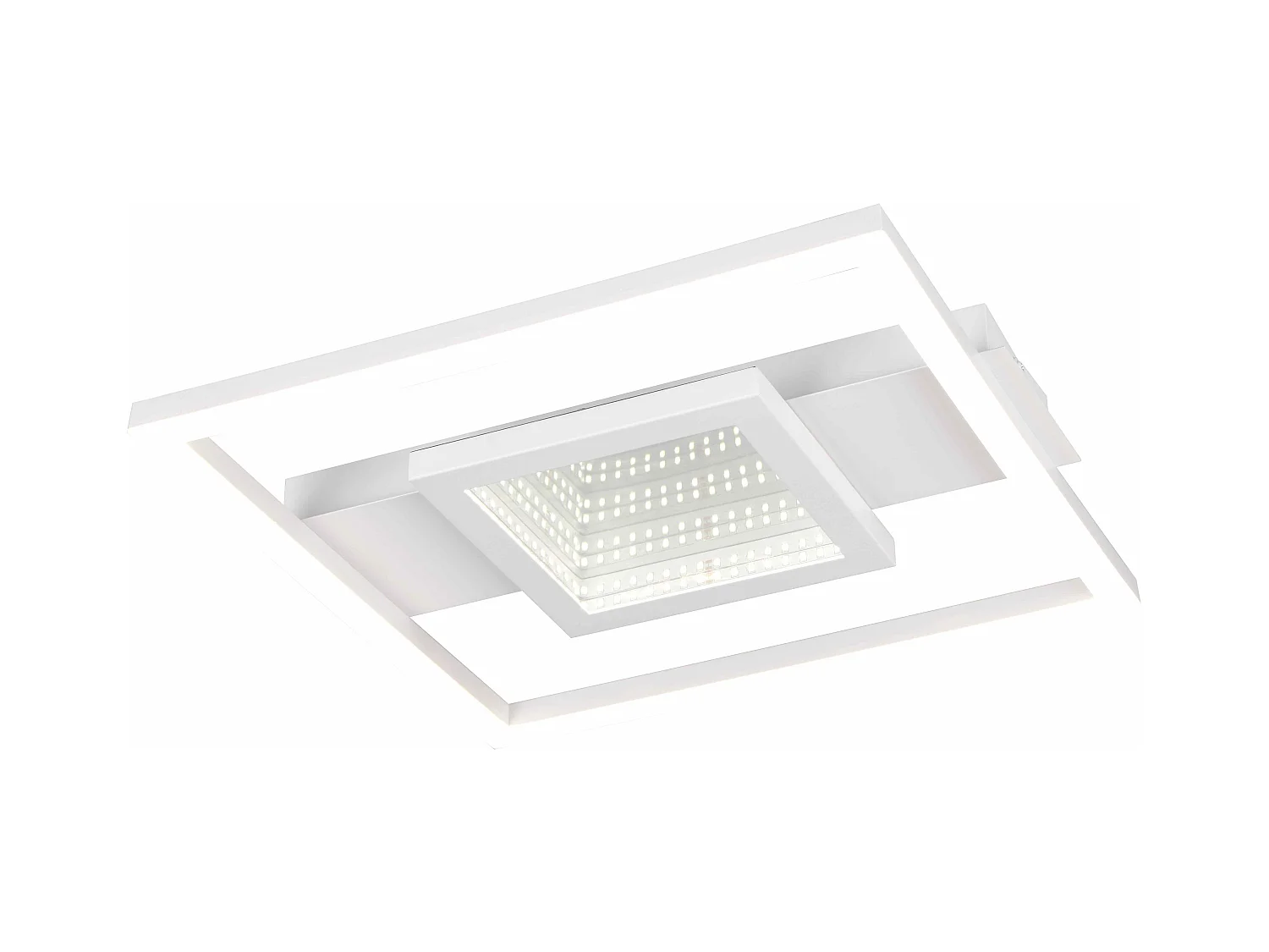 Plafoniera LED quadrata, metallo, bianco, 35x35 cm, Wheeler