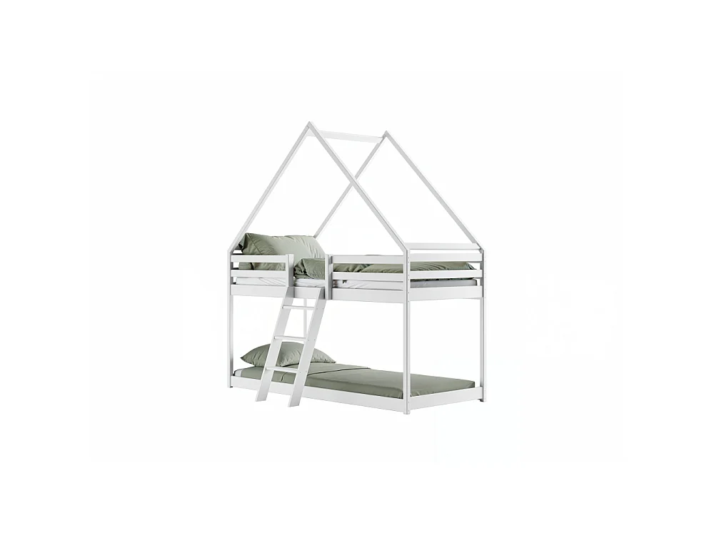 Lit Superposé LIA 90X200 Blanc - blanc Livré avec sommiers