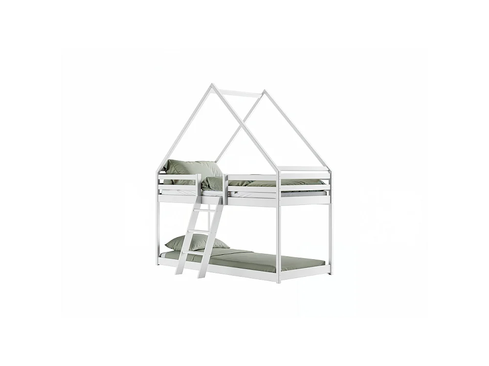 Lit Superposé LIA 90X200 Blanc - blanc Livré avec sommier