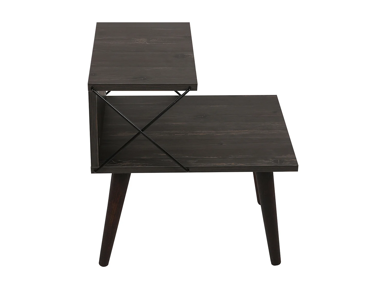 Table d'appoint Bergen avec étagère panneau de particules hêtre 50 x 40 x 55 cm anthracite bois foncé [en.casa]