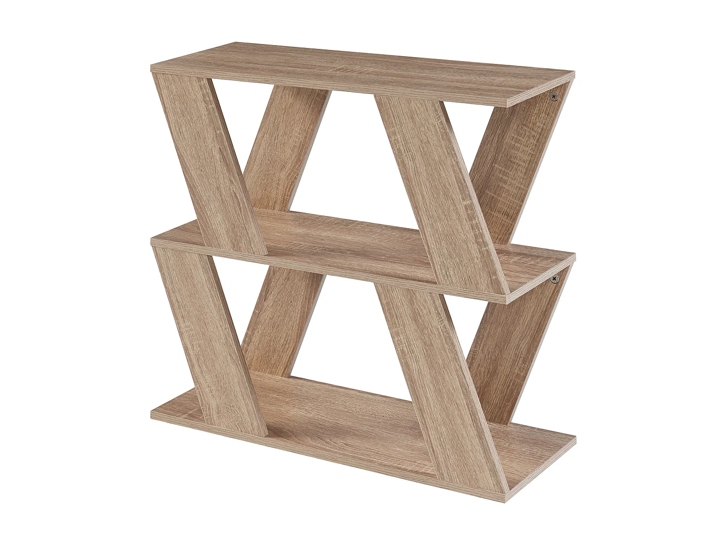 Table d'appoint Nome avec 2 étagères pannneau de particules 60 x 22 x 57 cm effet chêne [en.casa]