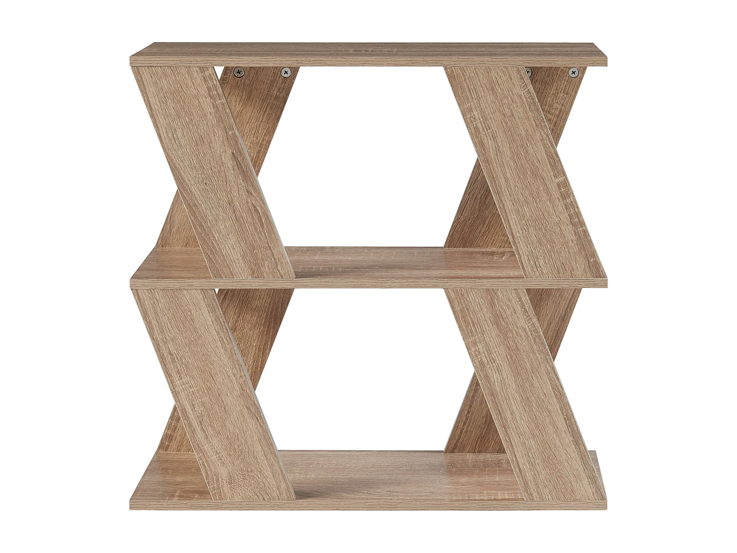 Table d'appoint Nome avec 2 étagères pannneau de particules 60 x 22 x 57 cm effet chêne [en.casa]