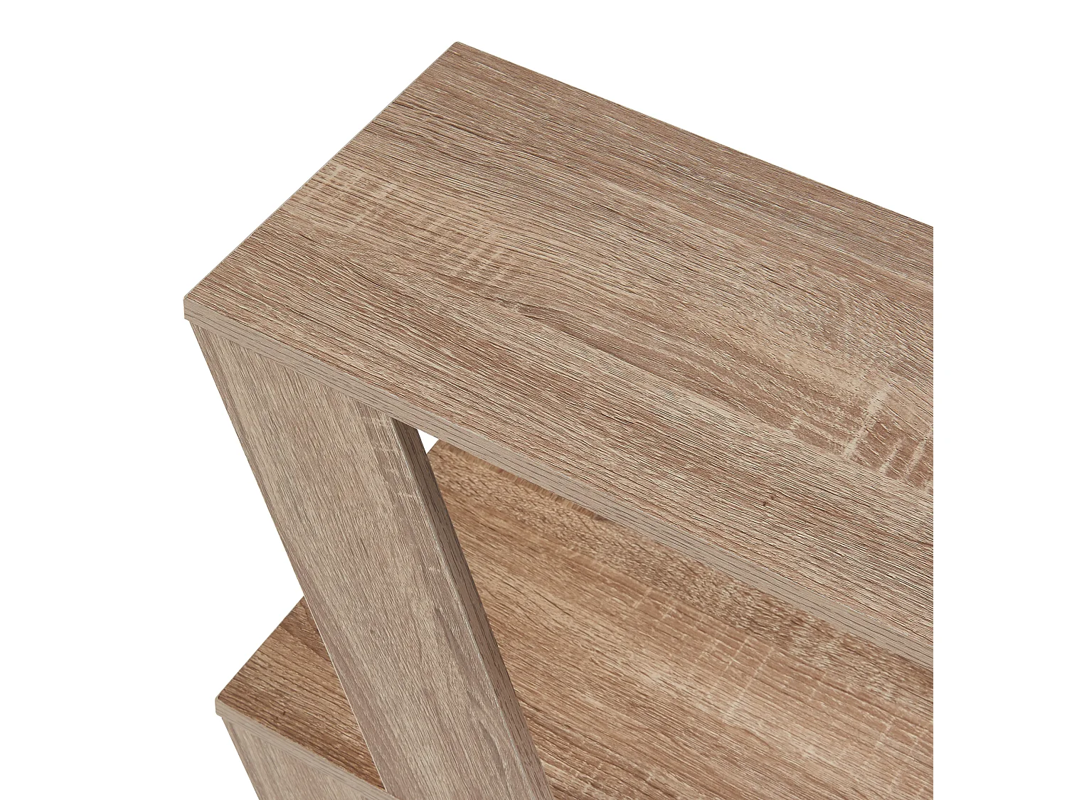 Table d'appoint Nome avec 2 étagères pannneau de particules 60 x 22 x 57 cm effet chêne [en.casa]