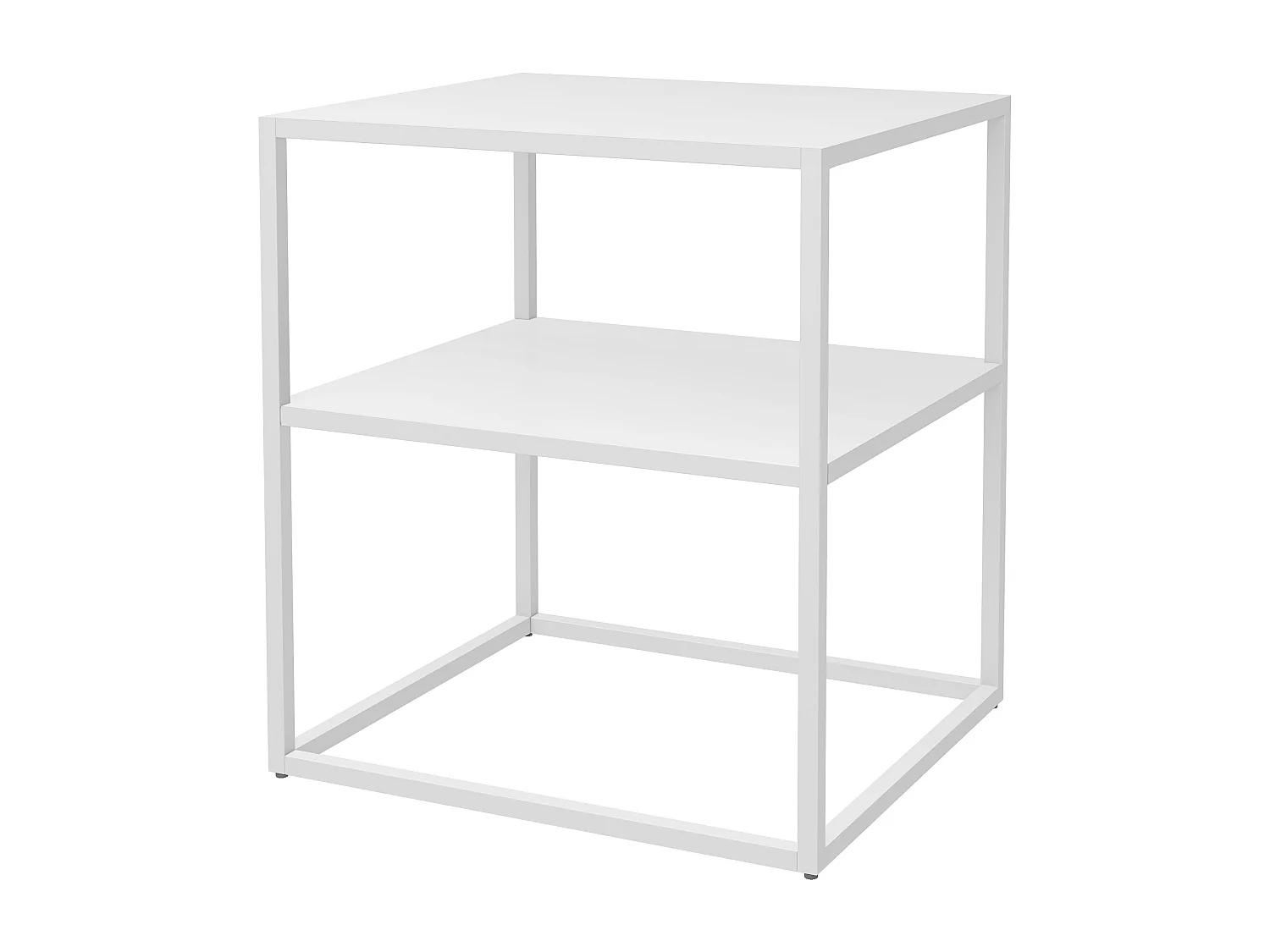 Table d'appoint Raahe pour salon 50,5 x 45 x 40 cm acier blanc [en.casa]