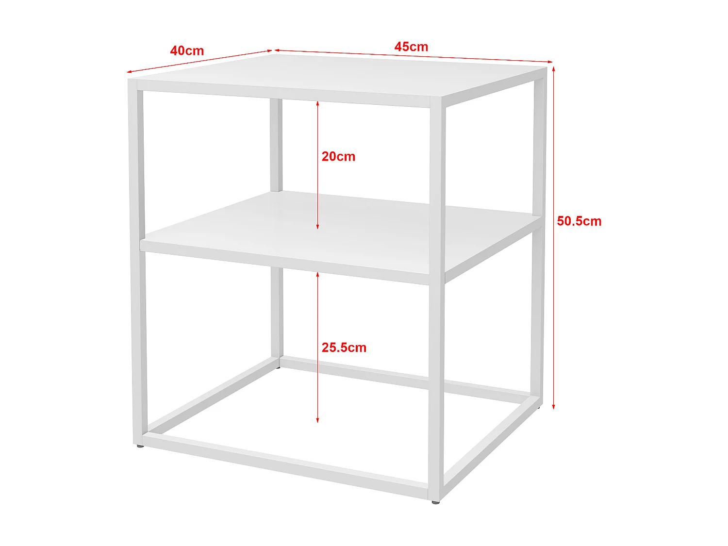Table d'appoint Raahe pour salon 50,5 x 45 x 40 cm acier blanc [en.casa]