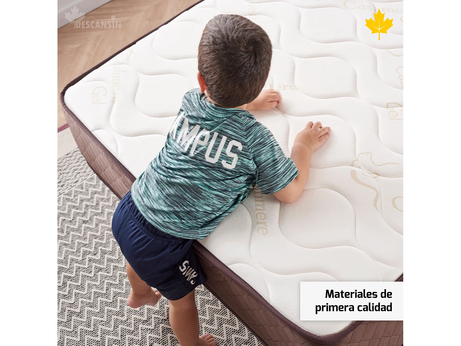 Pack Colchão e Almofada Viscoelástica e Cama de cama Descansin | 75 x 190 |  22 cm de altura com 7 zonas de descanso | Efeito nuvem | Silencioso