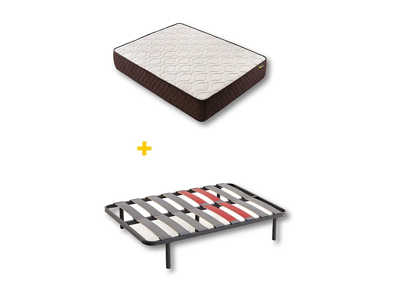 Pack Colchon Descansin + Somier con patas 180 x 190 | Ideal para Personas con Dolores de Espalda | Alta Firmeza | Silencioso