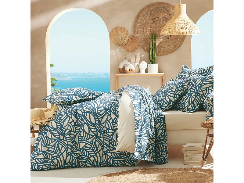 Parure de lit Serena bleu 200x200 cm  - Tradilinge