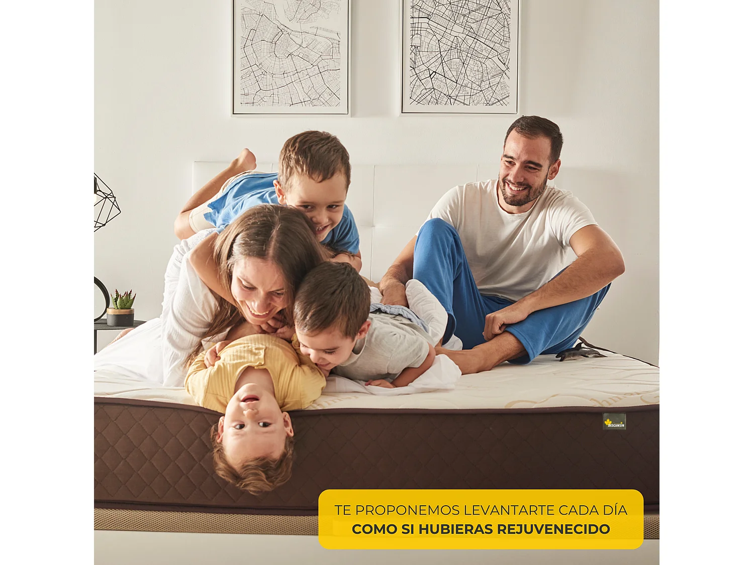 Pack Matelas + 2 Oreillers Viscoélastiques 75 cm Descansin | 150 x 180 |Très épais 22 cm, 7 zones Confort | Haute fermeté | effet nuage