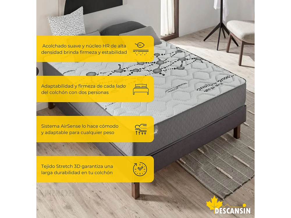 Colchón Viscoelástico 30cm Alta gama | 180x180 | Ideal para Personas con Dolores de Espalda | Alta Firmeza | Carbono-Grafeno Anti-Stress