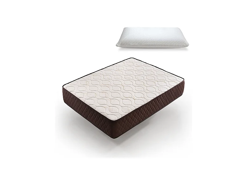 Pack Colchão e 2 Almofadas Viscoelásticas 90 cm Descansin | 180 x 180 | 22 cm de altura com 7 zonas de descanso | Alta Firmeza | efeito nuvem