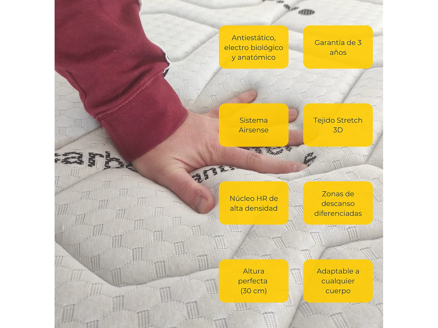 Colchão Viscoelástico 90x180 qualidade hotel 5 estrelas, 30cm de altura, antiestresse