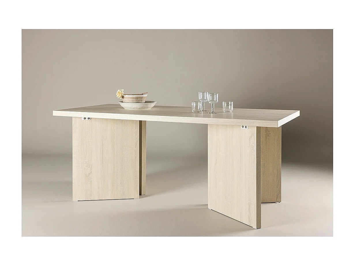 Table à Manger Design "Bassholmen" 180cm Naturel