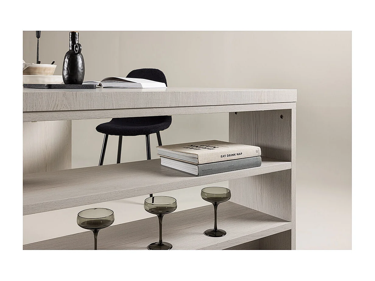 Mika table de salle à manger 110x230 cm whitewash.
