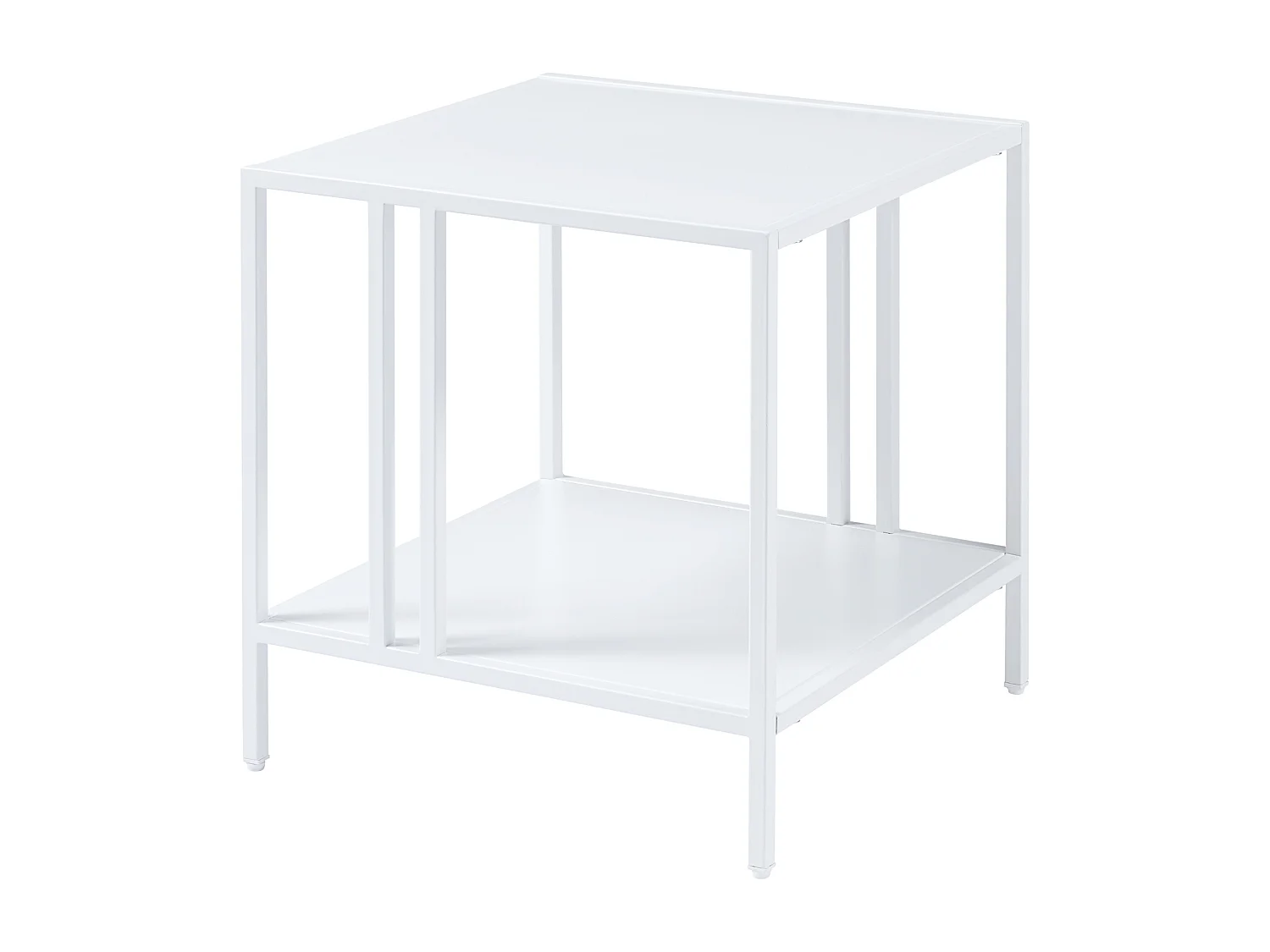 Table d'appoint Kumlinge acier 47 x 45 x 45 cm blanc [en.casa]
