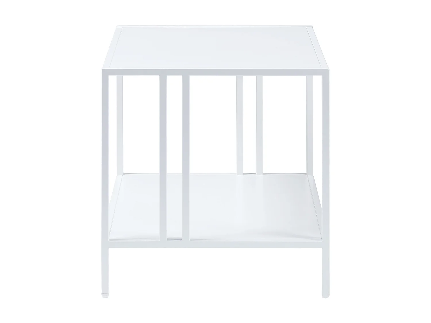 Table d'appoint Kumlinge acier 47 x 45 x 45 cm blanc [en.casa]
