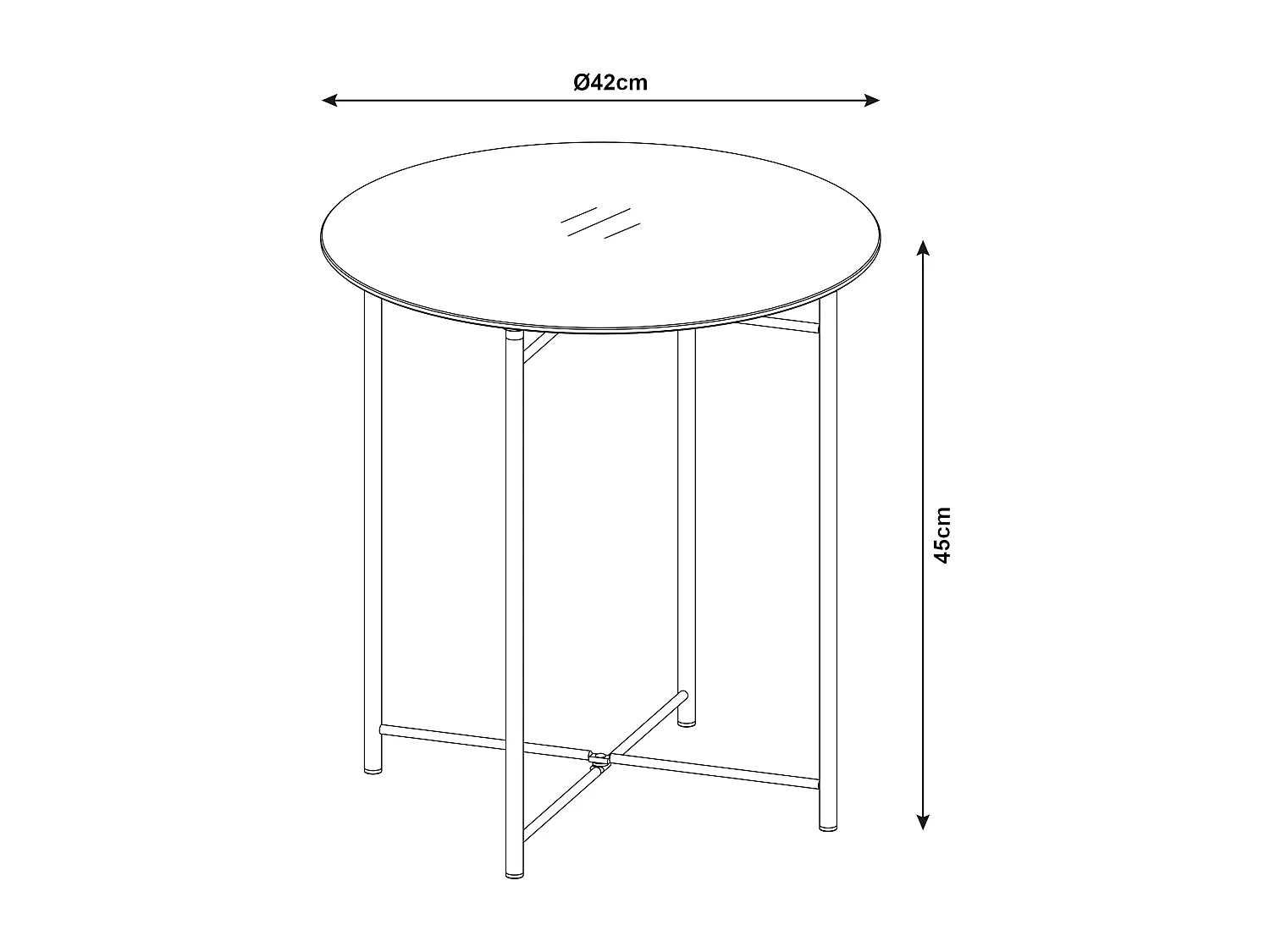 Table d'appoint Ödeshög acier verre trempé 45 x 42 cm noir [en.casa]