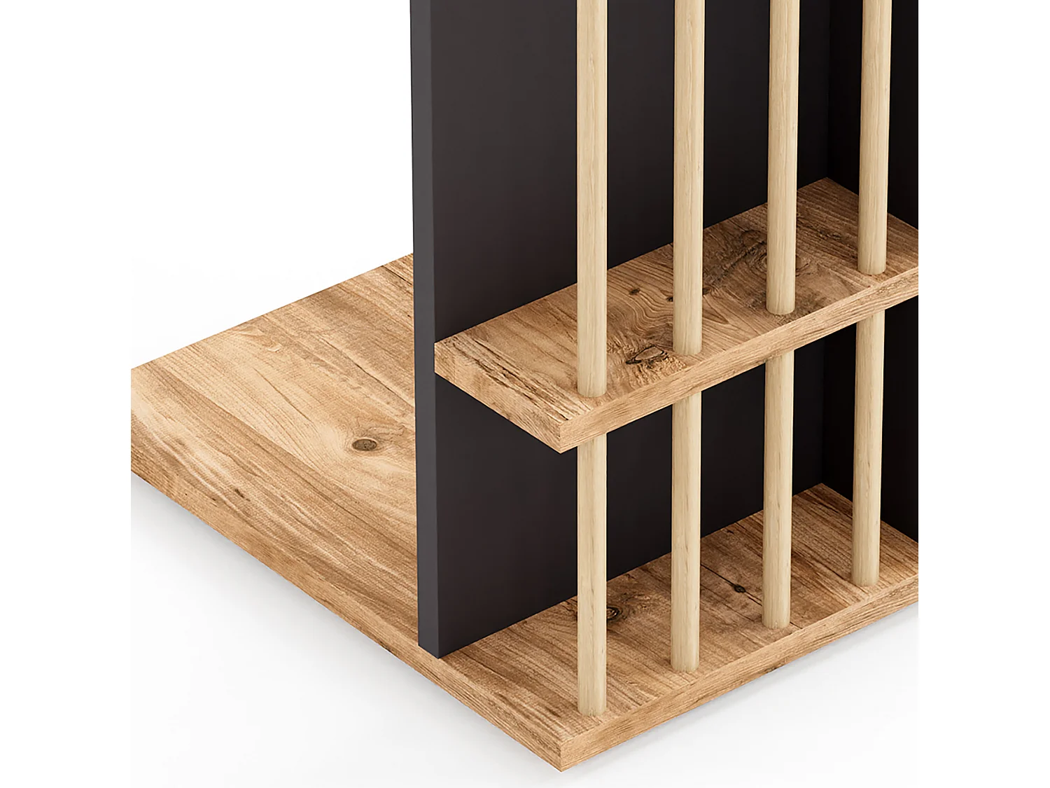 Table d'appoint Siikainen panneau de particules bois plastique 44 x 29 x 65 cm effet bois noir [en.casa]