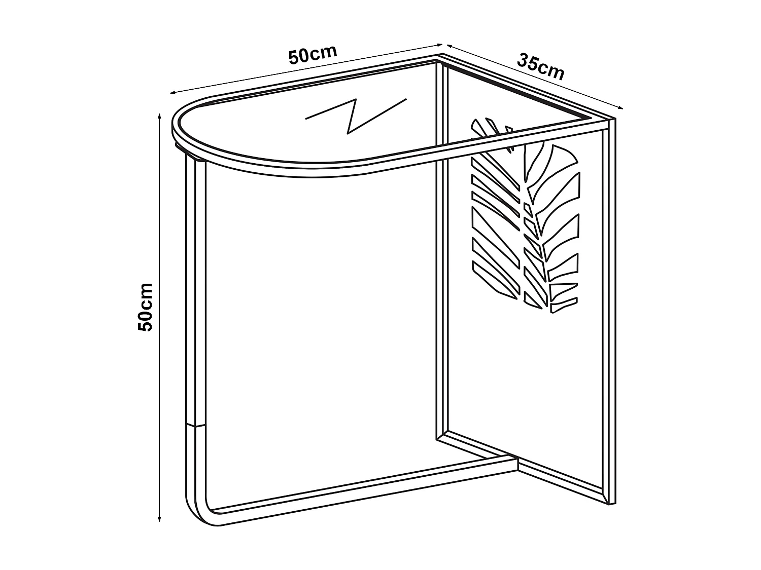Table d'appoint Ulvik métal verre 50 x 50 x 35 cm noir [en.casa]
