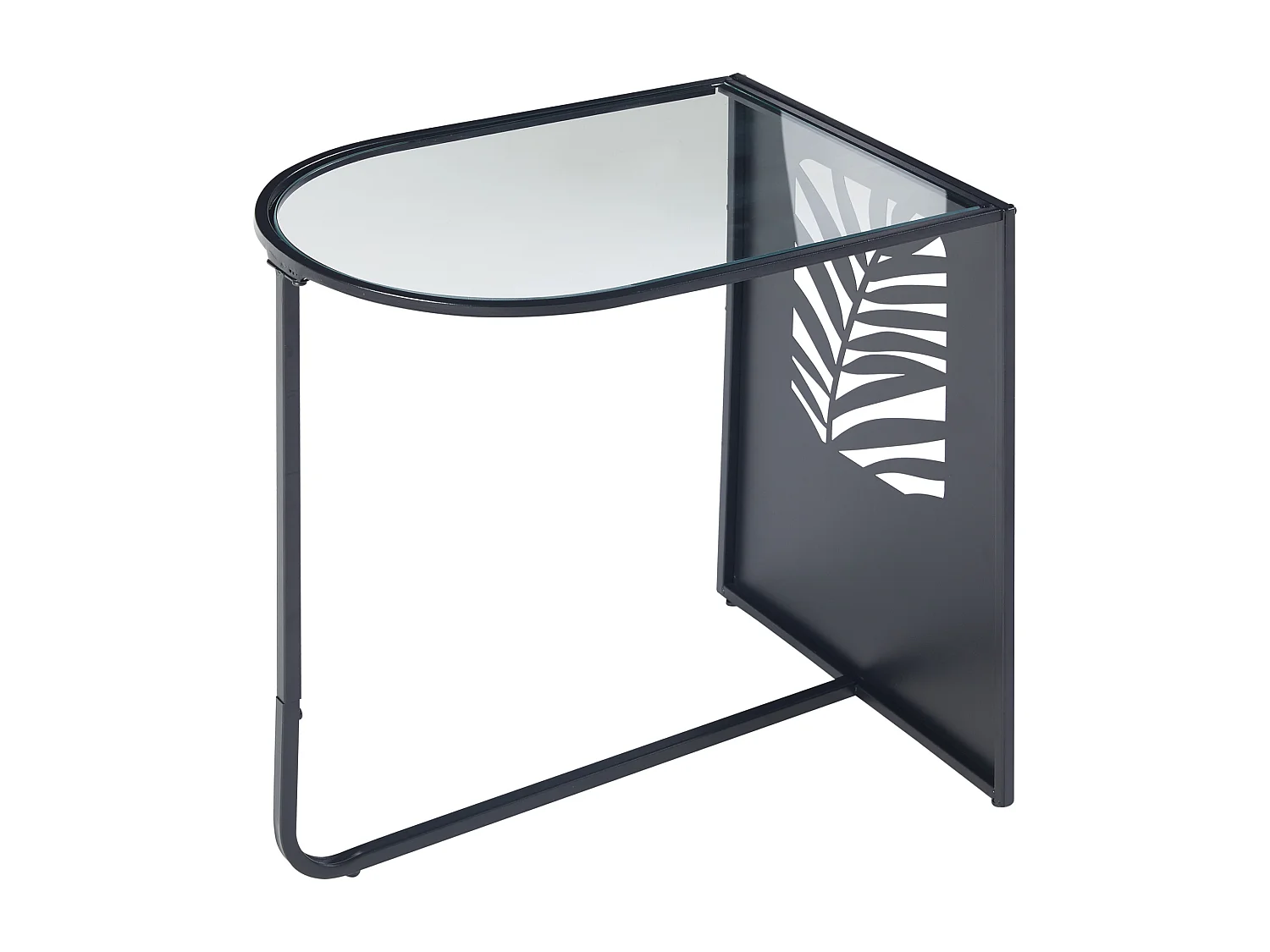 Table d'appoint Ulvik métal verre 50 x 50 x 35 cm noir [en.casa]