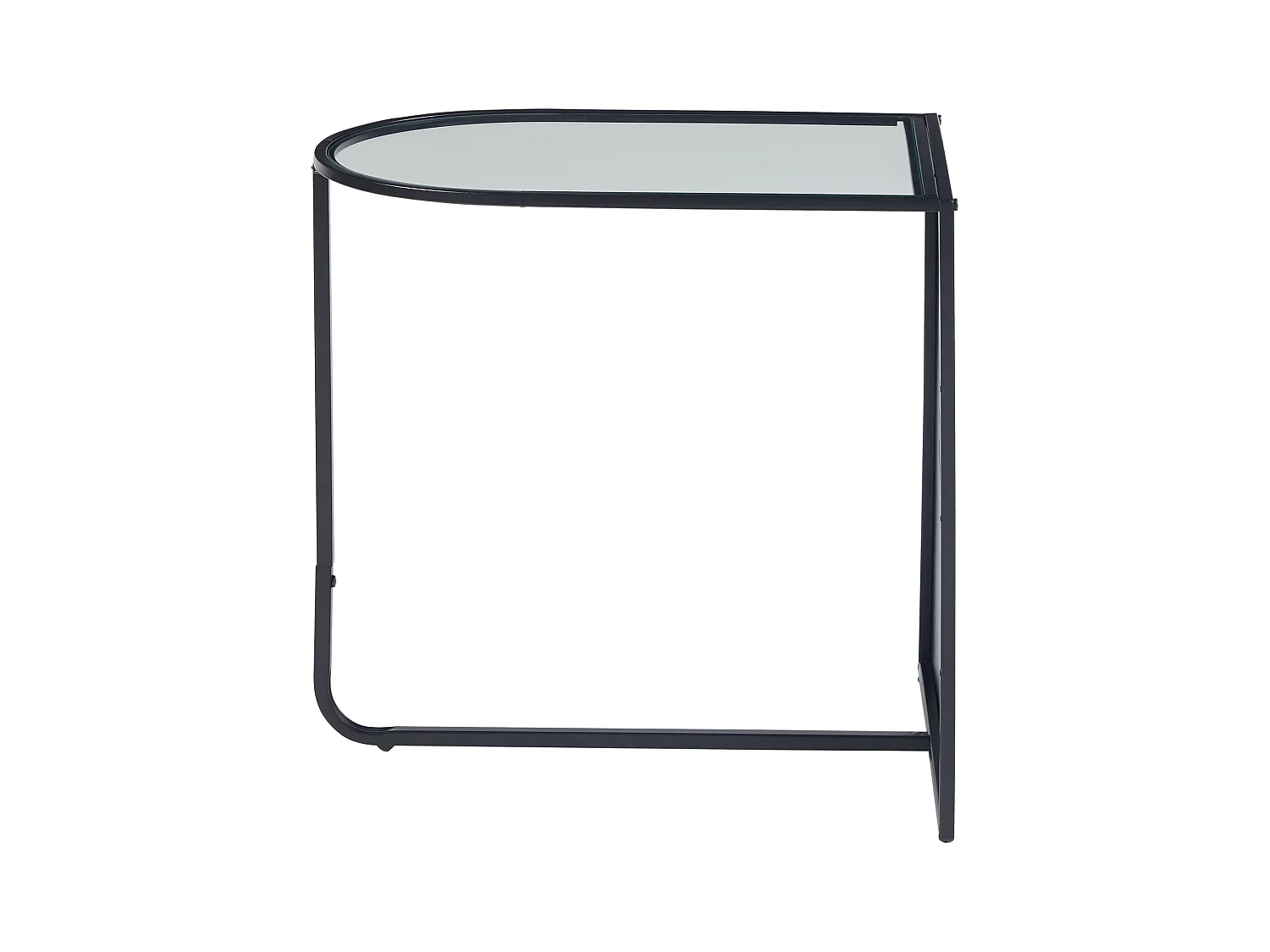 Table d'appoint Ulvik métal verre 50 x 50 x 35 cm noir [en.casa]