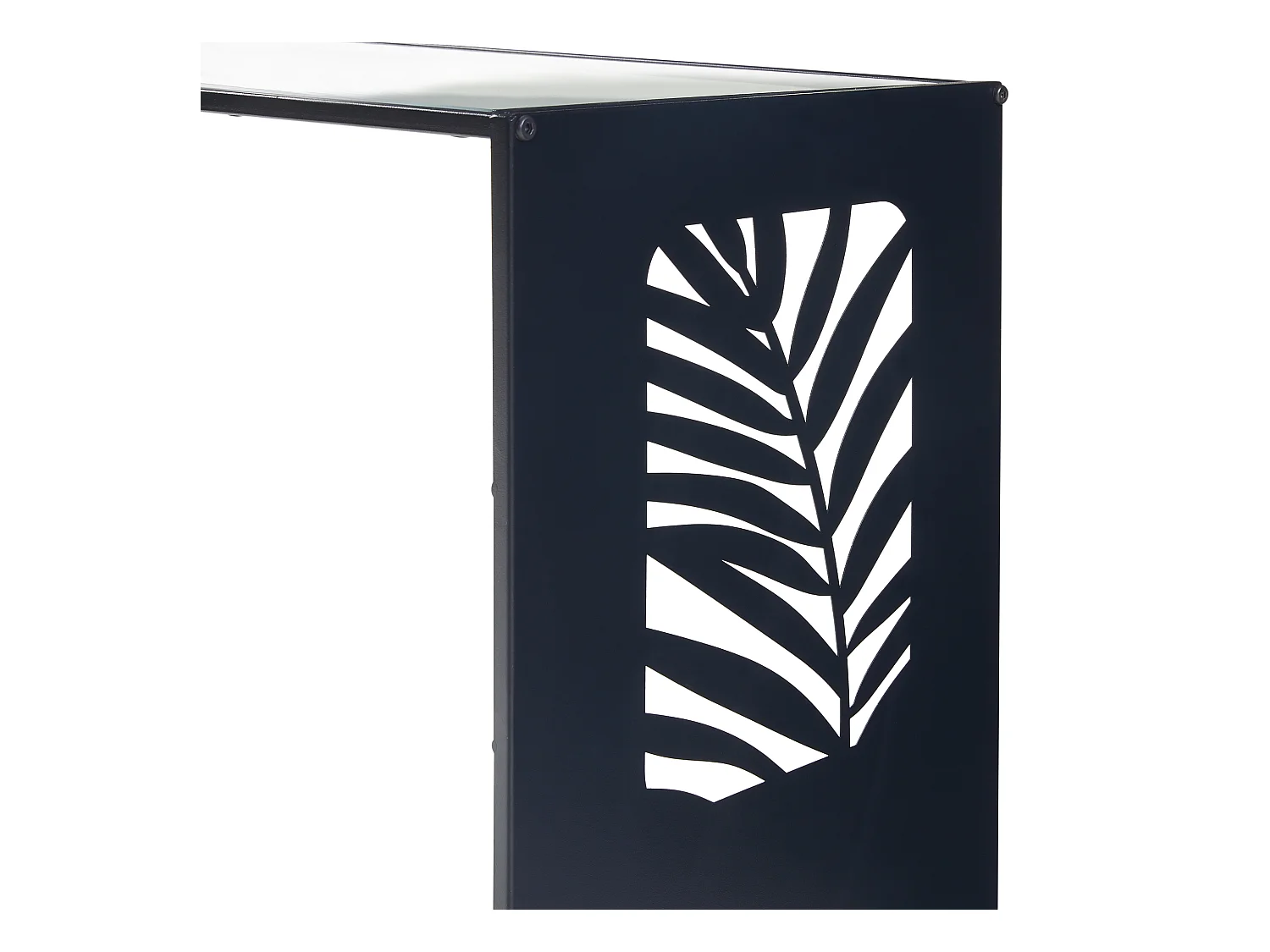 Table d'appoint Ulvik métal verre 50 x 50 x 35 cm noir [en.casa]